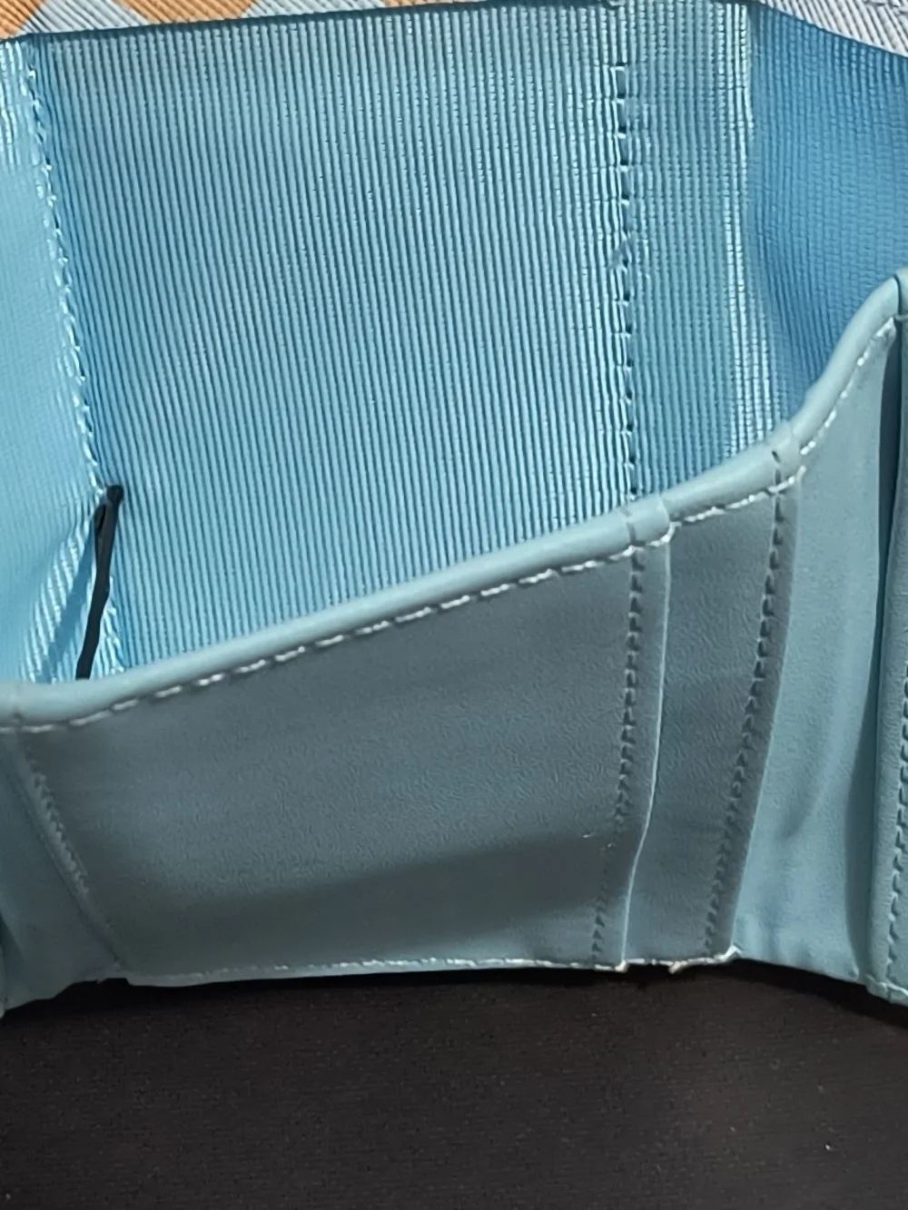 White Kids Character Wallet with Teal & Peach Accents